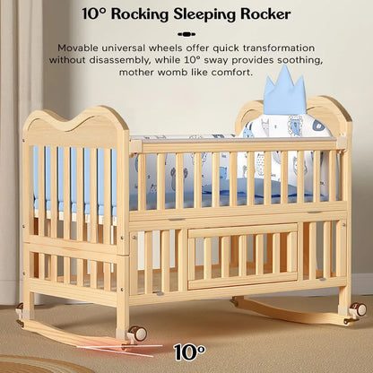 Star And Daisy 14-in-1 Convertible Baby Wooden Cot