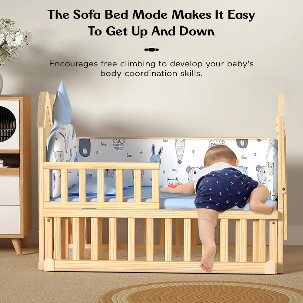 Star And Daisy 14-in-1 Convertible Baby Wooden Cot