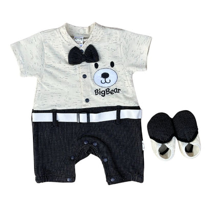 Baby Boy's Big Bear 2-Piece Set With Booties - Alaya Junior