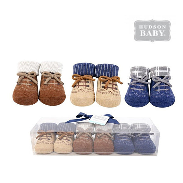 Hudson Baby 3-Pair Sock Gift Set -Brown and White