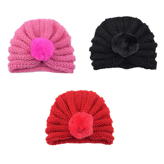 3-Pack Soft Baby Girl Hats with Lovely Flower Design (0M up to 2 YRs)
