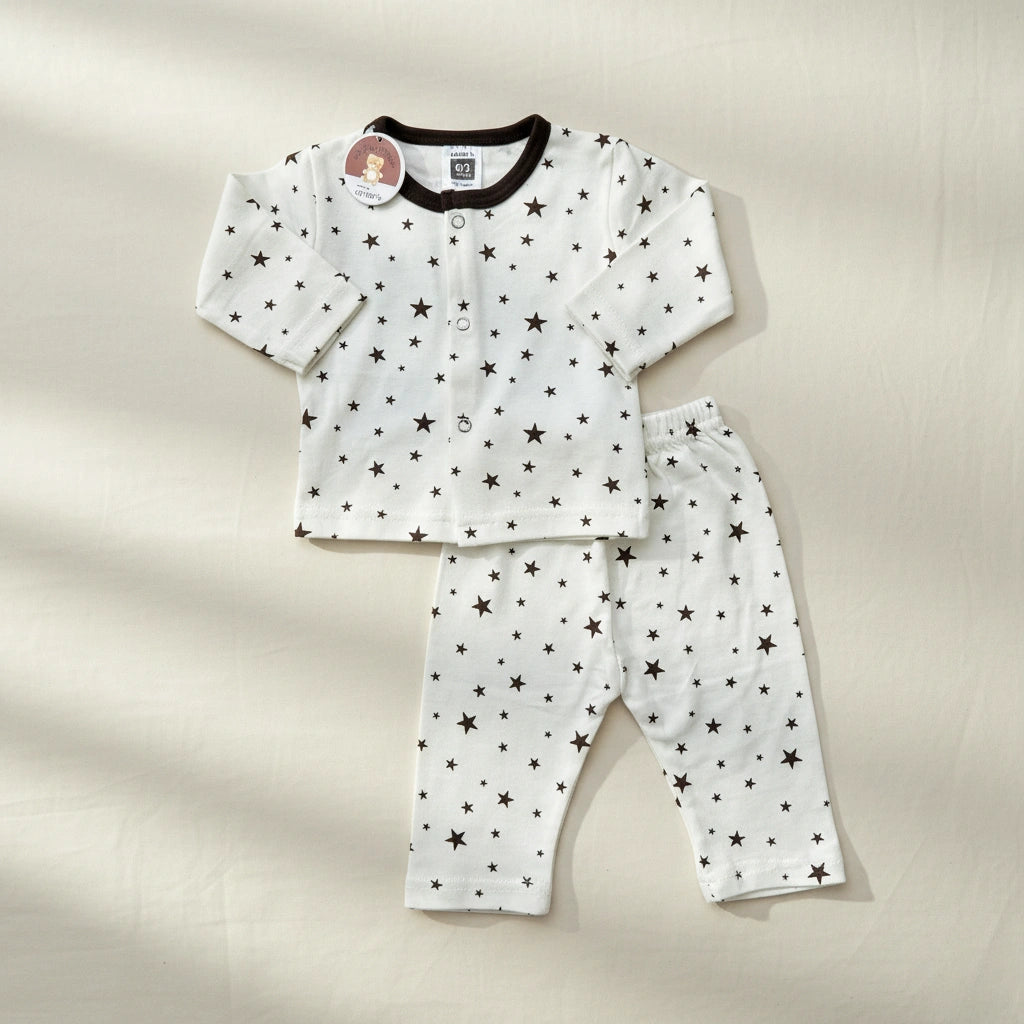 Carter's Starry Night 2-Piece Baby Pajama Set – Long Sleeve Top & Pants (0-3M | 3-6M)