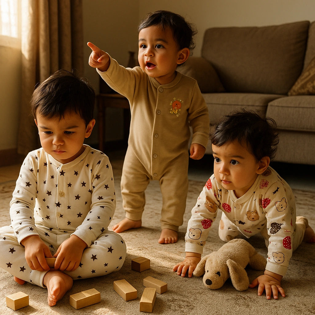 Carters 3-Piece Romper Set - Open Feet Collection
