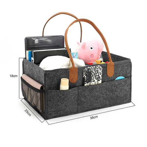 Versatile Organizer: Foldable Felt Storage Diaper Bag Caddy