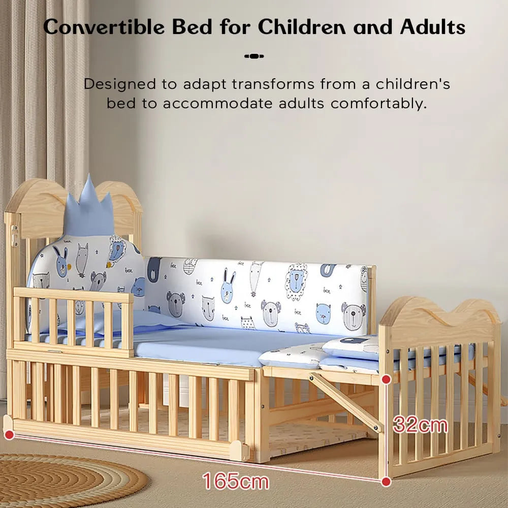 Star And Daisy 14-in-1 Convertible Baby Wooden Cot