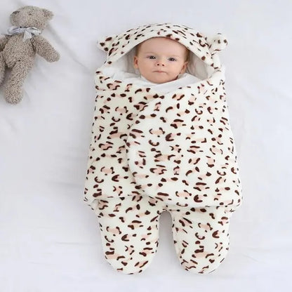 Winter Printed Sleeping Bag with Feet & Hood (Leopard Design)