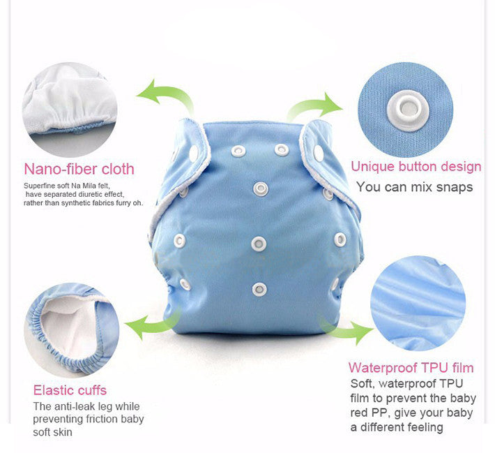 Cotton Cloth Diapers with Insert - Eco-Friendly and Washable