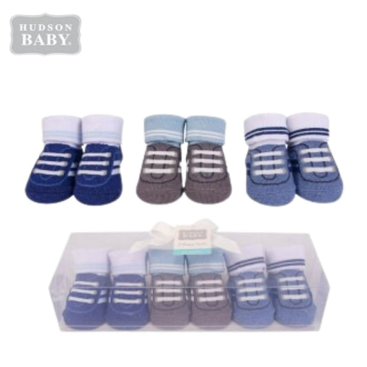 Hudson Baby 3-Pair Socks Gift Set in Blue and Gray