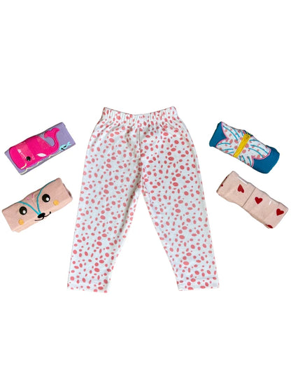 Pack of 5 Baby Girl Trousers Soft Cotton Fabric