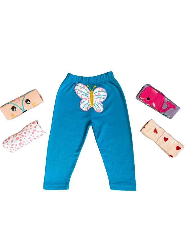 Pack of 5 Baby Girl Trousers Soft Cotton Fabric