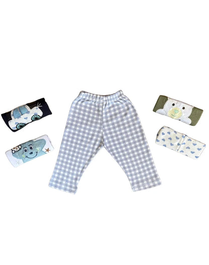 Pack of 5 Unisex Baby Trousers with Cute Patterns