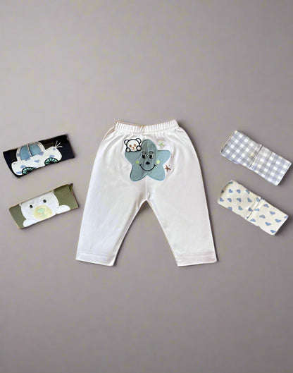 Pack of 5 Unisex Baby Trousers with Cute Patterns