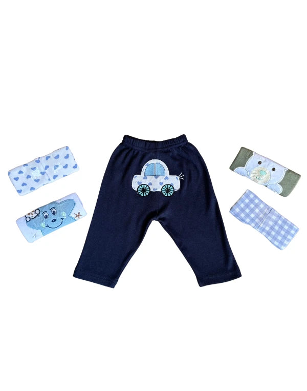 Pack of 5 Unisex Baby Trousers with Cute Patterns