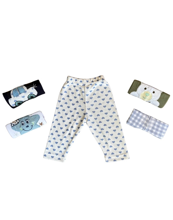 Pack of 5 Unisex Baby Trousers with Cute Patterns