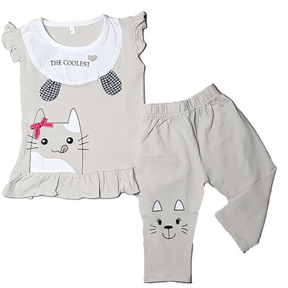 Cotton Frock Kitty Clothing Set