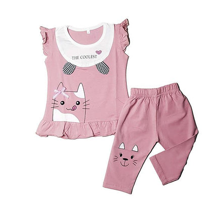 Cotton Frock Kitty Clothing Set