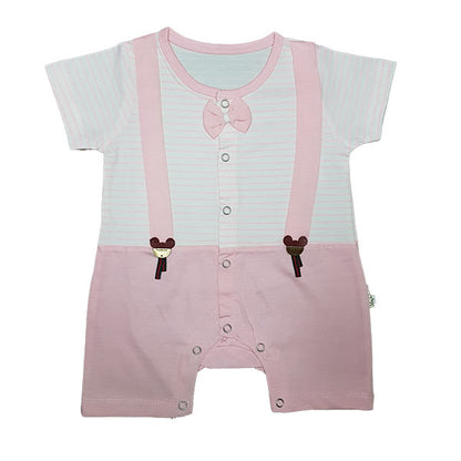 Romper with Attached Bow & Suspender