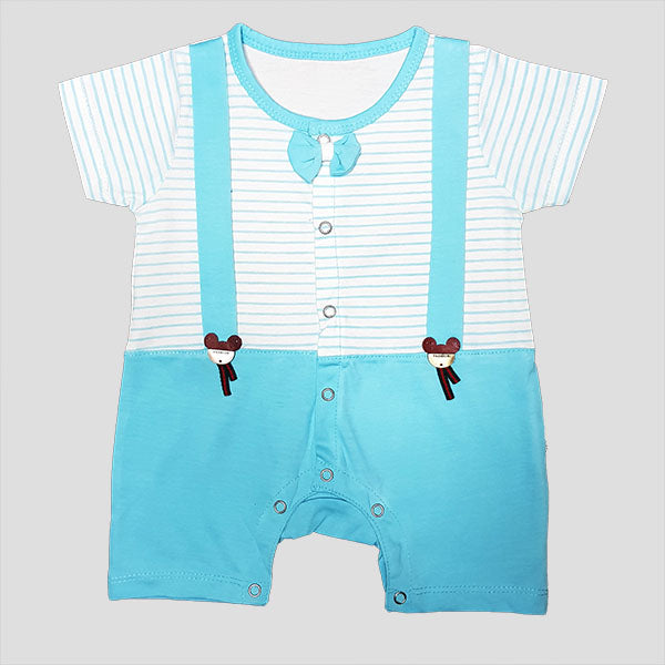 Romper with Attached Bow & Suspender