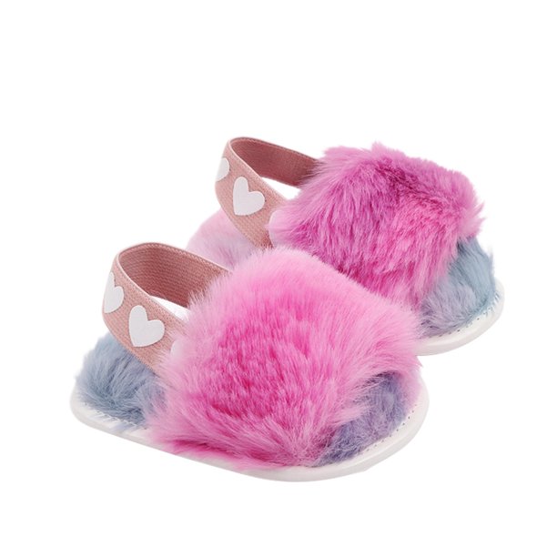 Girls fluffy hot sale sandals