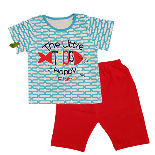 Baby Boy Graphic Printed Aquarium Shirt & Short Set